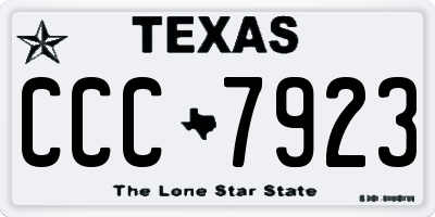 TX license plate CCC7923