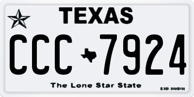 TX license plate CCC7924