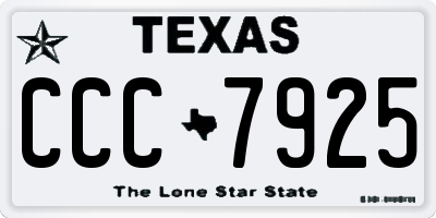 TX license plate CCC7925