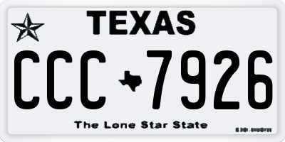 TX license plate CCC7926