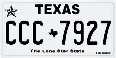 TX license plate CCC7927