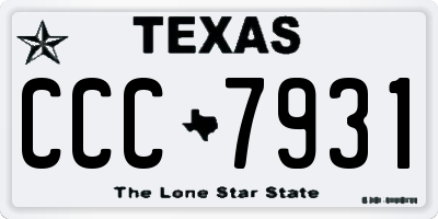 TX license plate CCC7931