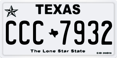 TX license plate CCC7932