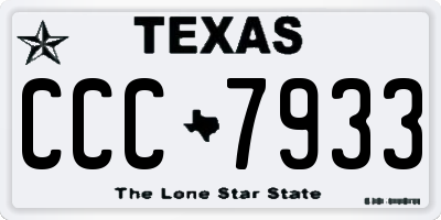 TX license plate CCC7933