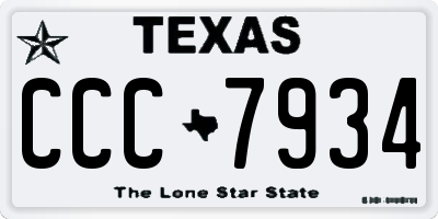 TX license plate CCC7934