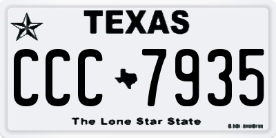 TX license plate CCC7935