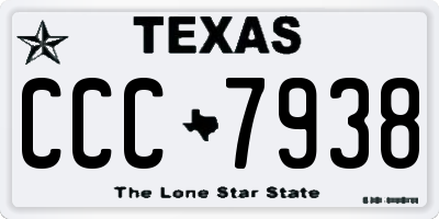 TX license plate CCC7938