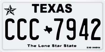 TX license plate CCC7942
