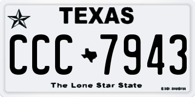 TX license plate CCC7943
