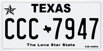 TX license plate CCC7947