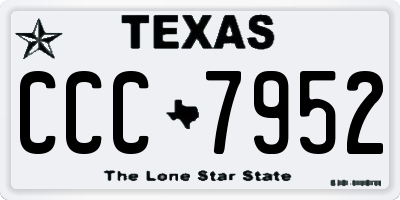 TX license plate CCC7952