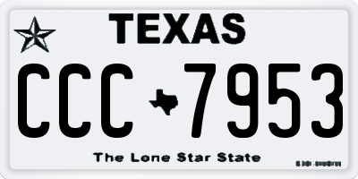 TX license plate CCC7953