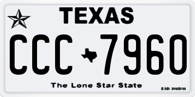 TX license plate CCC7960