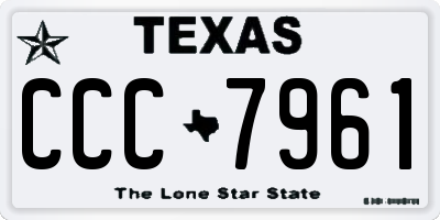 TX license plate CCC7961
