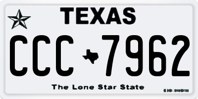 TX license plate CCC7962