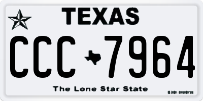 TX license plate CCC7964