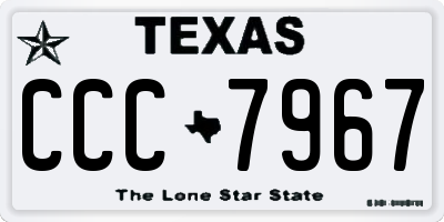 TX license plate CCC7967