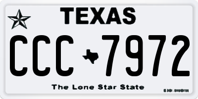 TX license plate CCC7972