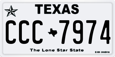 TX license plate CCC7974