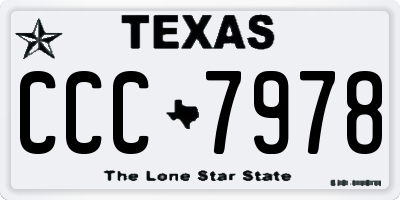TX license plate CCC7978