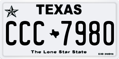 TX license plate CCC7980