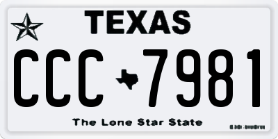 TX license plate CCC7981