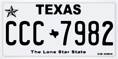 TX license plate CCC7982