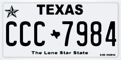 TX license plate CCC7984