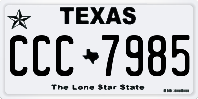TX license plate CCC7985