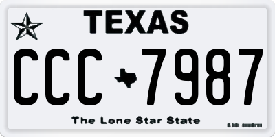 TX license plate CCC7987
