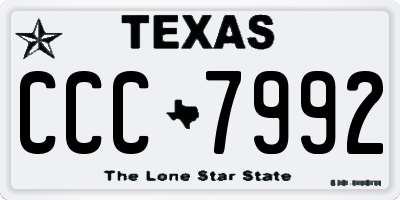 TX license plate CCC7992
