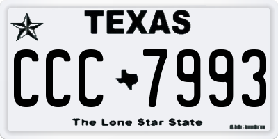 TX license plate CCC7993