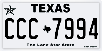 TX license plate CCC7994