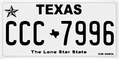 TX license plate CCC7996