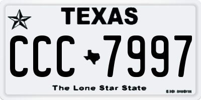 TX license plate CCC7997