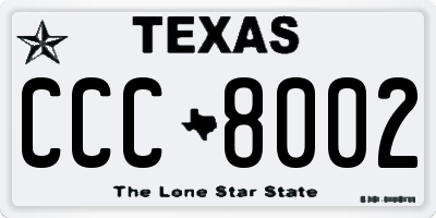 TX license plate CCC8002