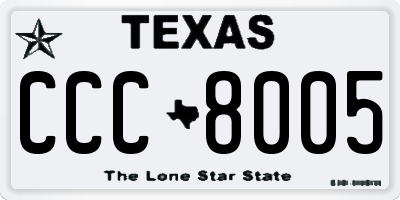 TX license plate CCC8005