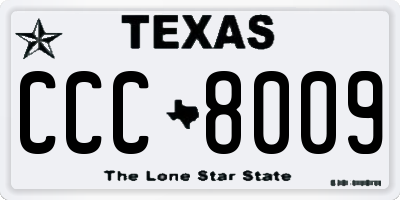 TX license plate CCC8009
