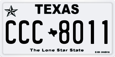 TX license plate CCC8011