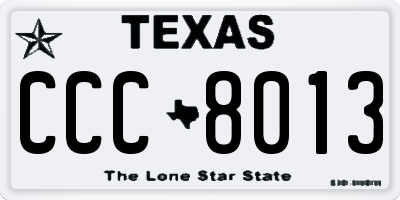 TX license plate CCC8013