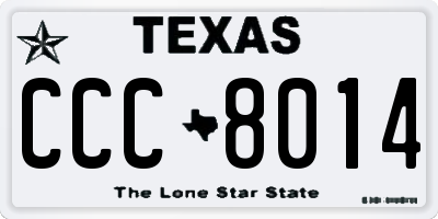 TX license plate CCC8014