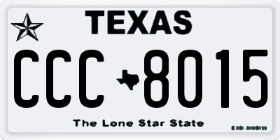 TX license plate CCC8015