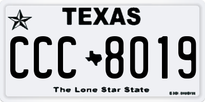 TX license plate CCC8019