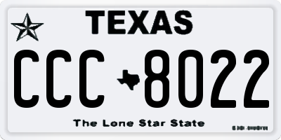 TX license plate CCC8022