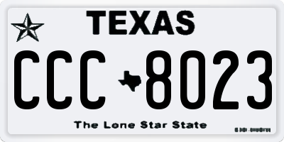 TX license plate CCC8023