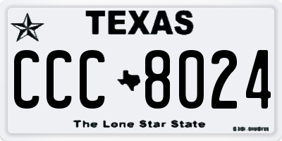 TX license plate CCC8024