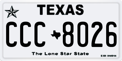 TX license plate CCC8026