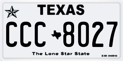 TX license plate CCC8027