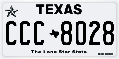 TX license plate CCC8028