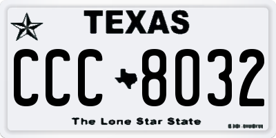 TX license plate CCC8032